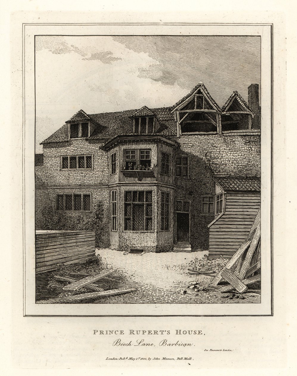 Dům prince Ruperta, Beech Lane, Barbican od John Thomas Smith