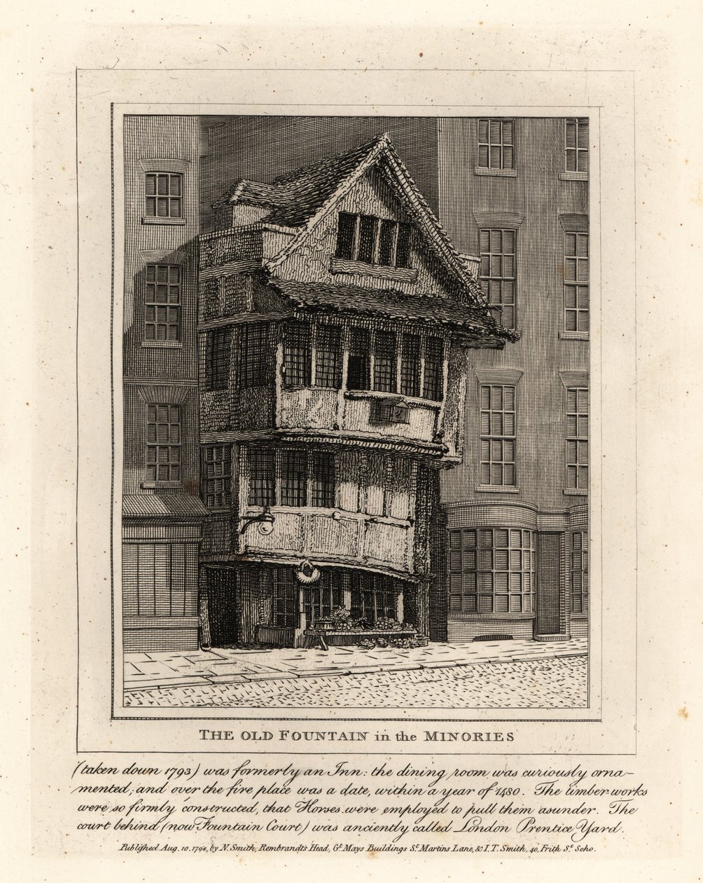Stará fontána ve farnosti Minories, Londýn od John Thomas Smith