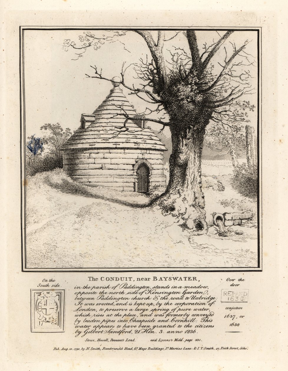 Potrubí poblíž Bayswater, Paddington, postavené pro zachování velkého pramene čisté vody od John Thomas Smith