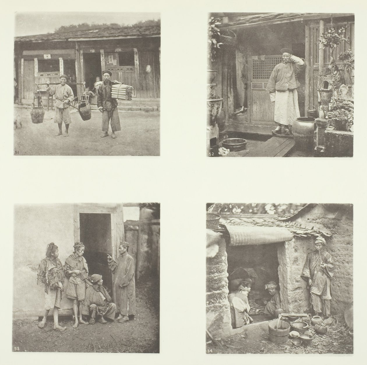 Foochow Coolies, Foochow Detective, The Chief of Thieves, Begars Living in a Tour, c. 1868. od John Thomson
