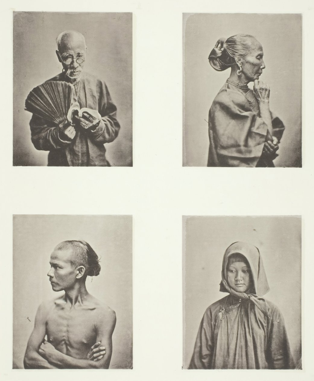 Čtyři hlavy, Typy dělnické třídy, c. 1868. od John Thomson