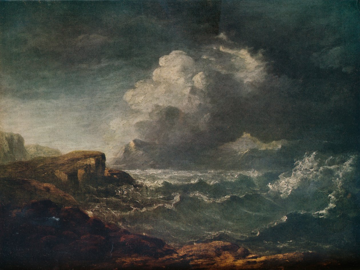 Storm on a Scottish Loch, 19. století, 1917 od John Thomson