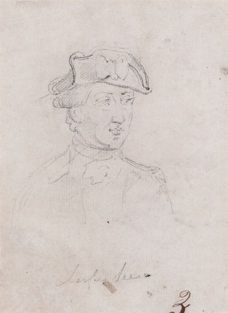Generálmajor Charles Lee, studie pro navrhované od John Trumbull