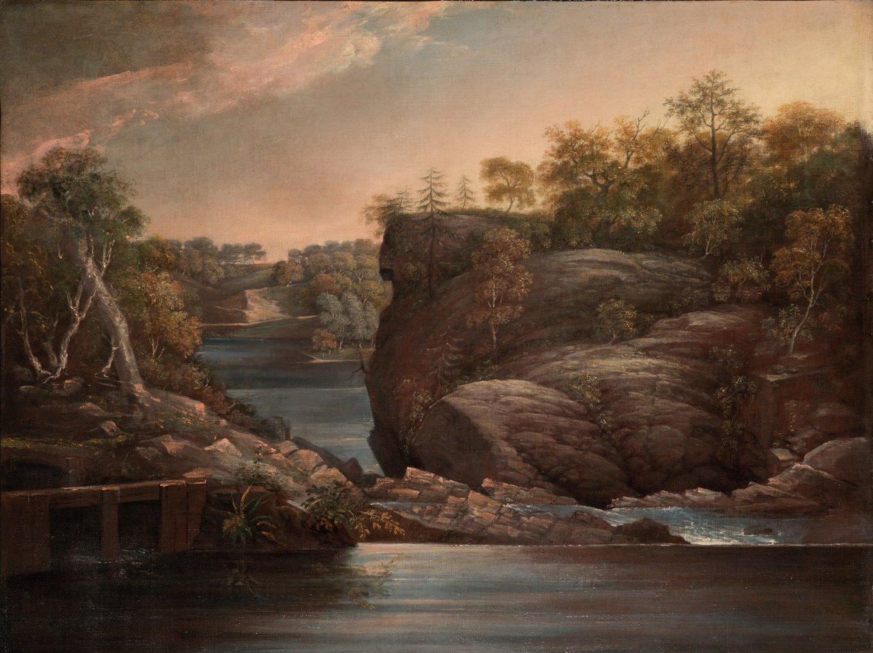 Norwichské vodopády (neboli Vodopády na řece Yantic u Norwiche) od John Trumbull