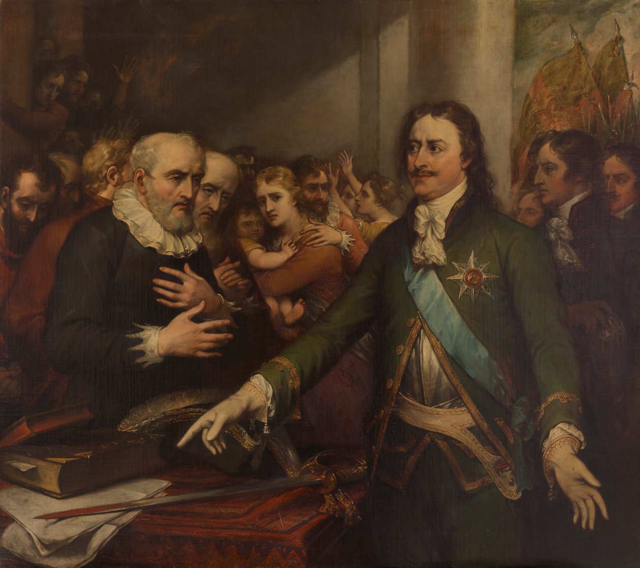 Petr Veliký při dobytí Narvy, 1704 od John Trumbull