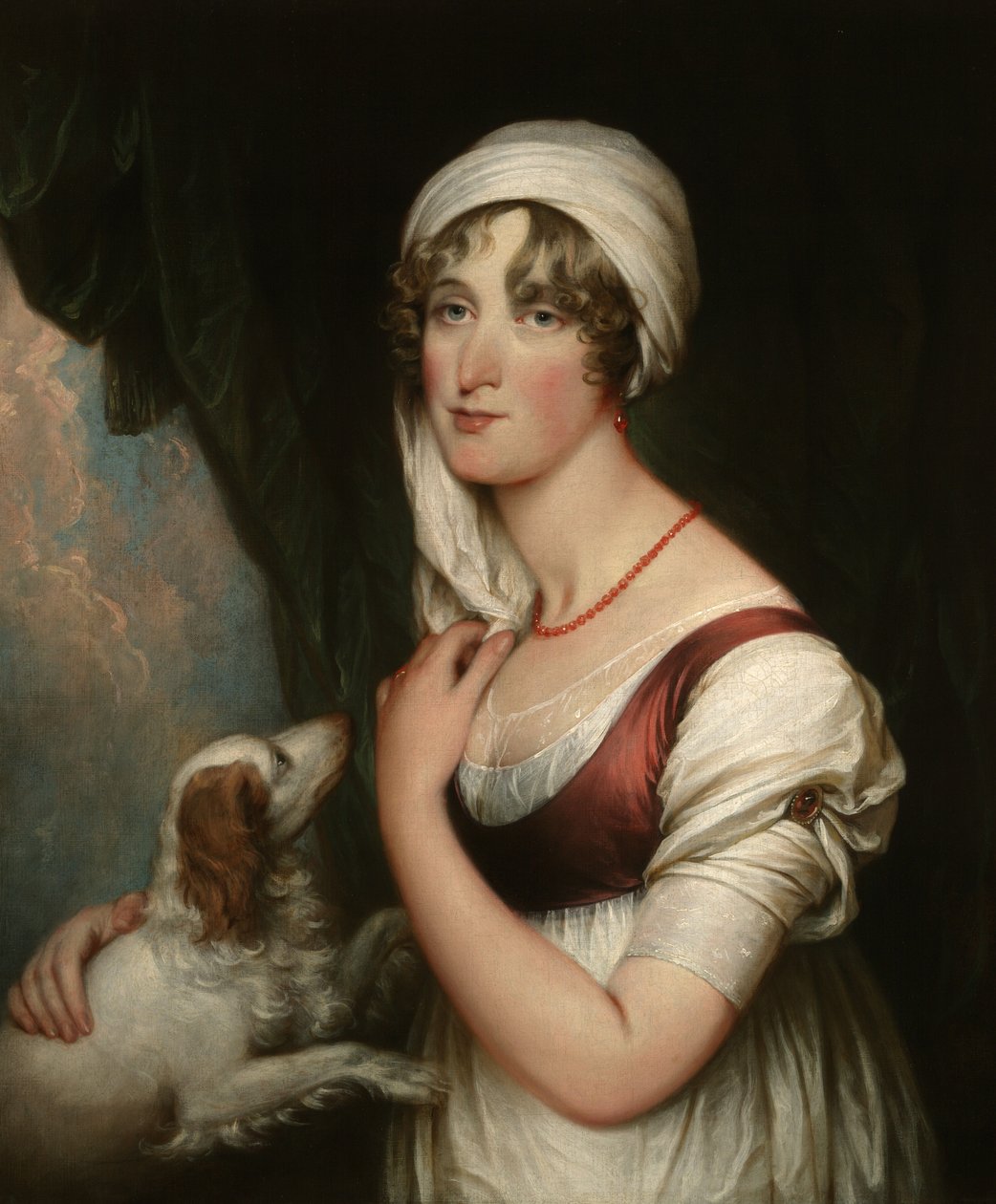 Sarah Trumbullová se španělem od John Trumbull