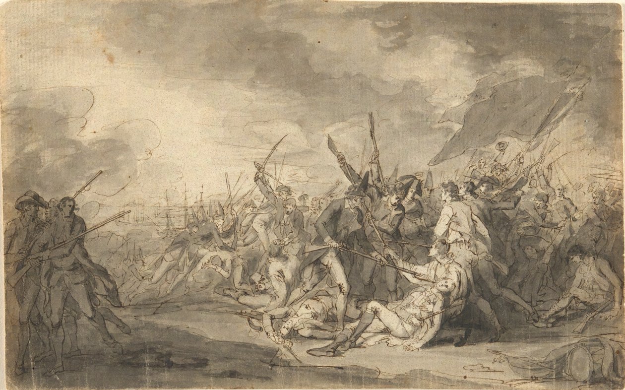 Studie na Smrt generála Warrena v bitvě o Bunkr od John Trumbull