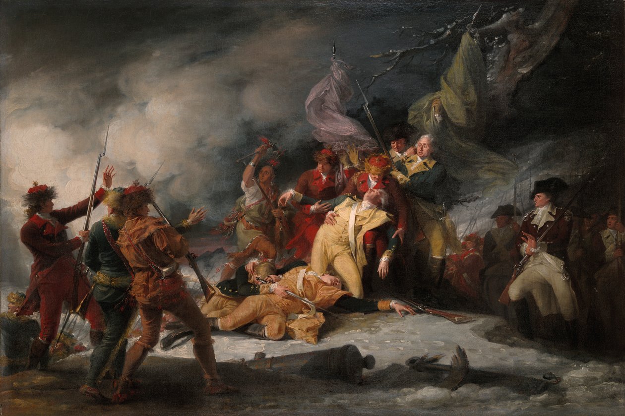 Smrt generála Montgomeryho při útoku na Quebec, 31. prosince 1775 od John Trumbull