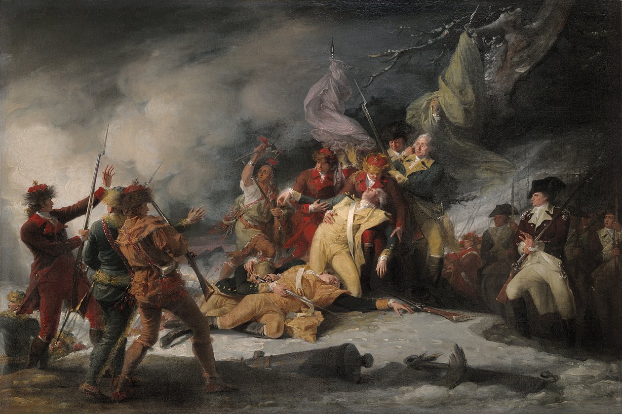 Smrt generála Montgomeryho při útoku na Quebec, 31. prosince 1775, 1786 od John Trumbull