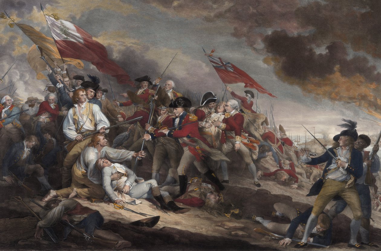 Smrt generála Warrena v bitvě u Bunker Hill, 17. června 1775, pub. 1786 od John Trumbull