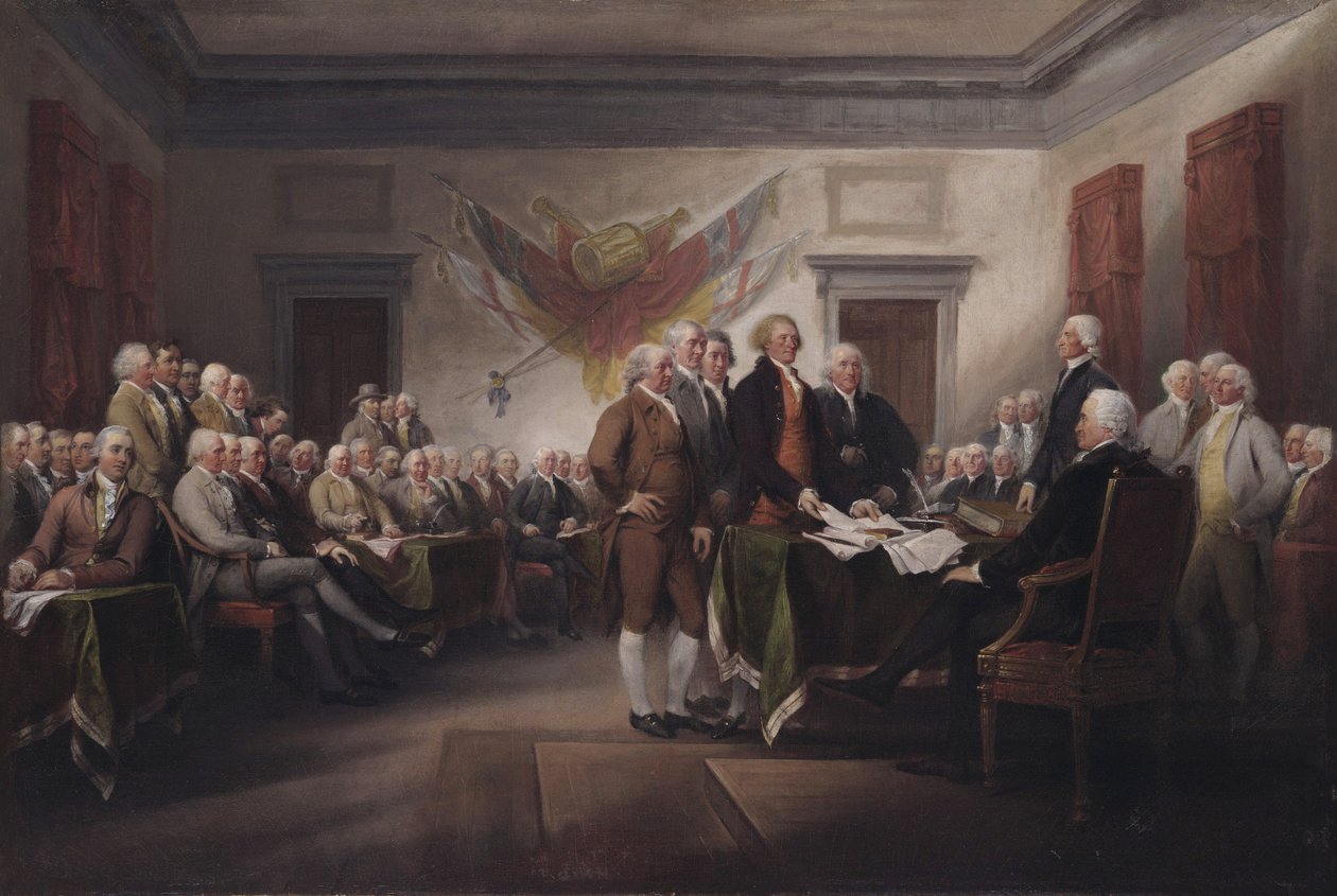 Deklarace nezávislosti, 4. července od John Trumbull