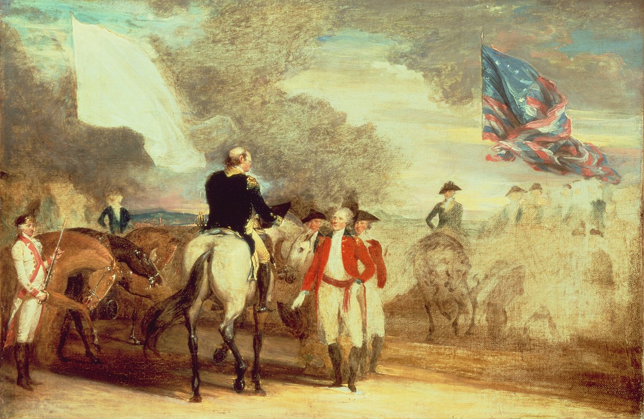 Kapitulace Cornwallis v Yorktownu, 1787 od John Trumbull