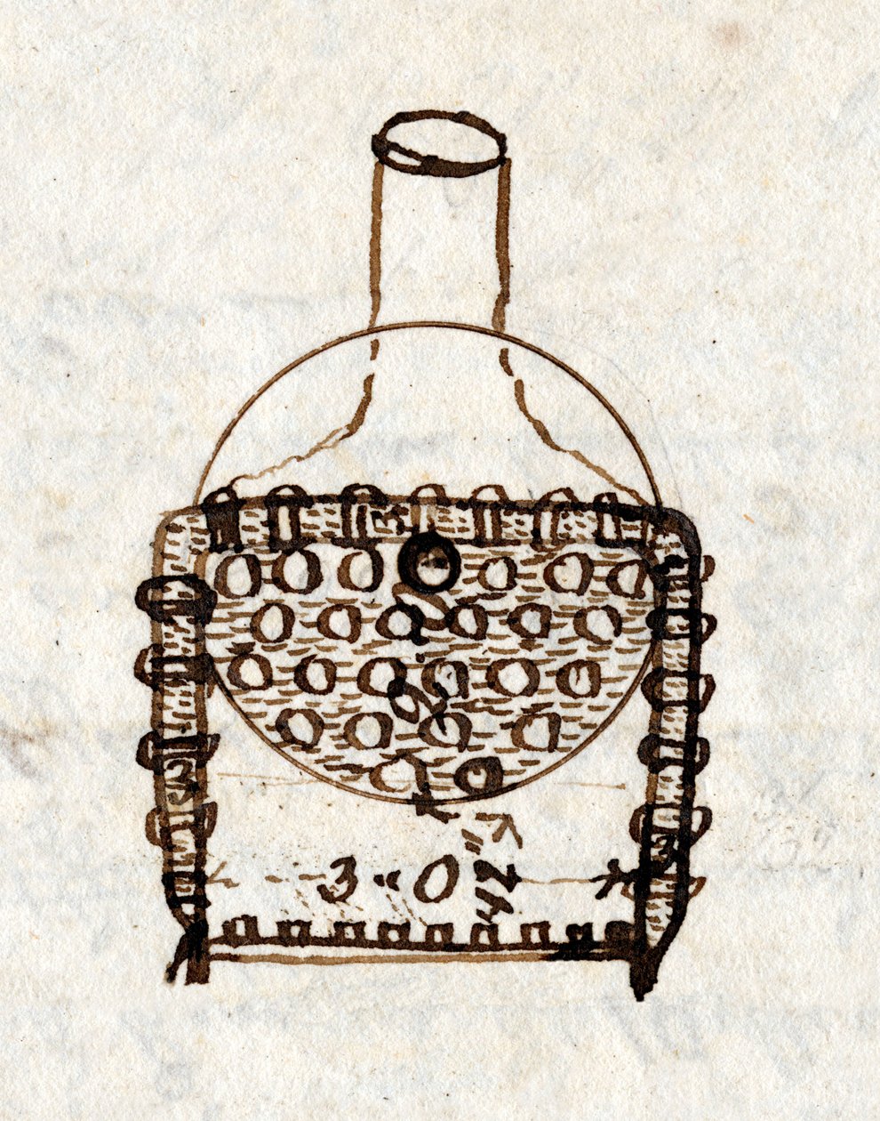 Detail ‚rakety‘, pohled na konec, z Rastrickova zápisníku od John Urpeth Rastrick