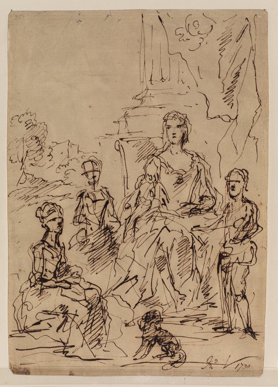 Skica pro skupinu rodinných portrétů, 1730 od John Vanderbank