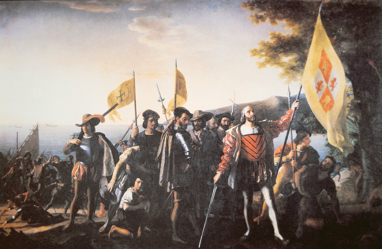 Přistání Kolumba v Americe v roce 1492 (olej na plátně) od John Vanderlyn