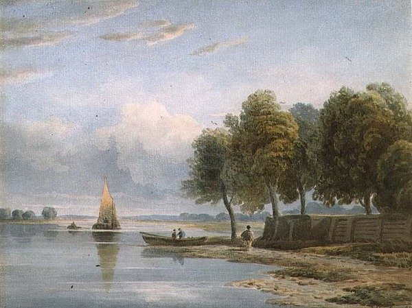 Pohled na Temži v Millbank od John Varley