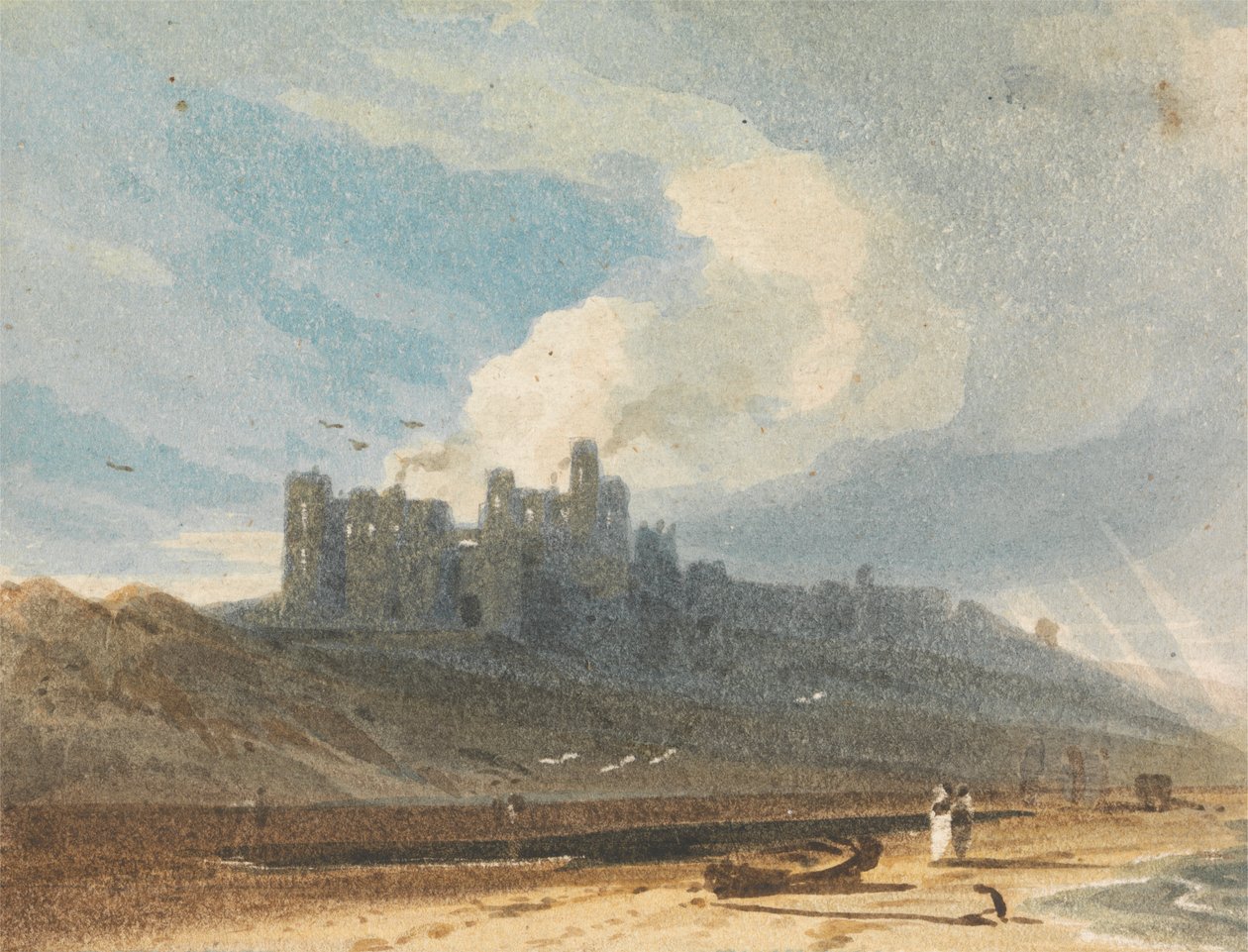 Hrad Bamburgh, Northumberland od John Varley