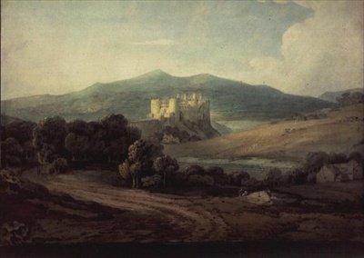 Hrad Conway (akvarel) od John Varley