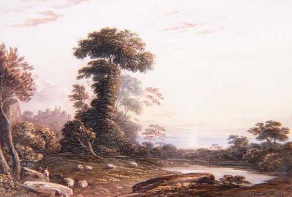Západ slunce na hradě Harlech od John Varley