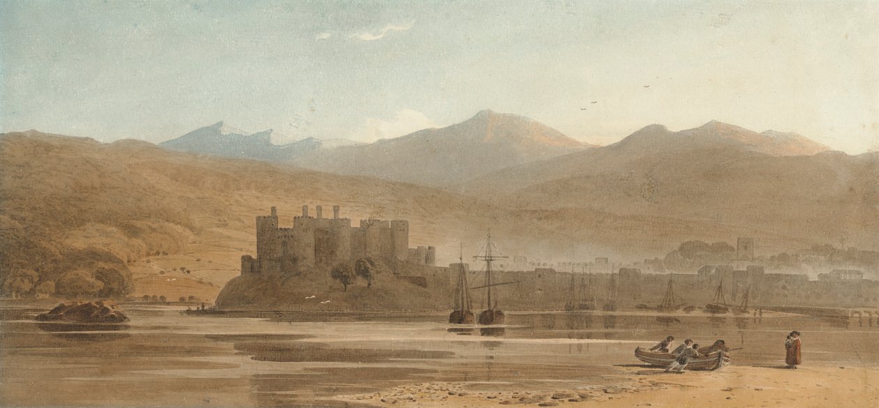 Pohled na hrad Conwy, severní Wales od John Varley