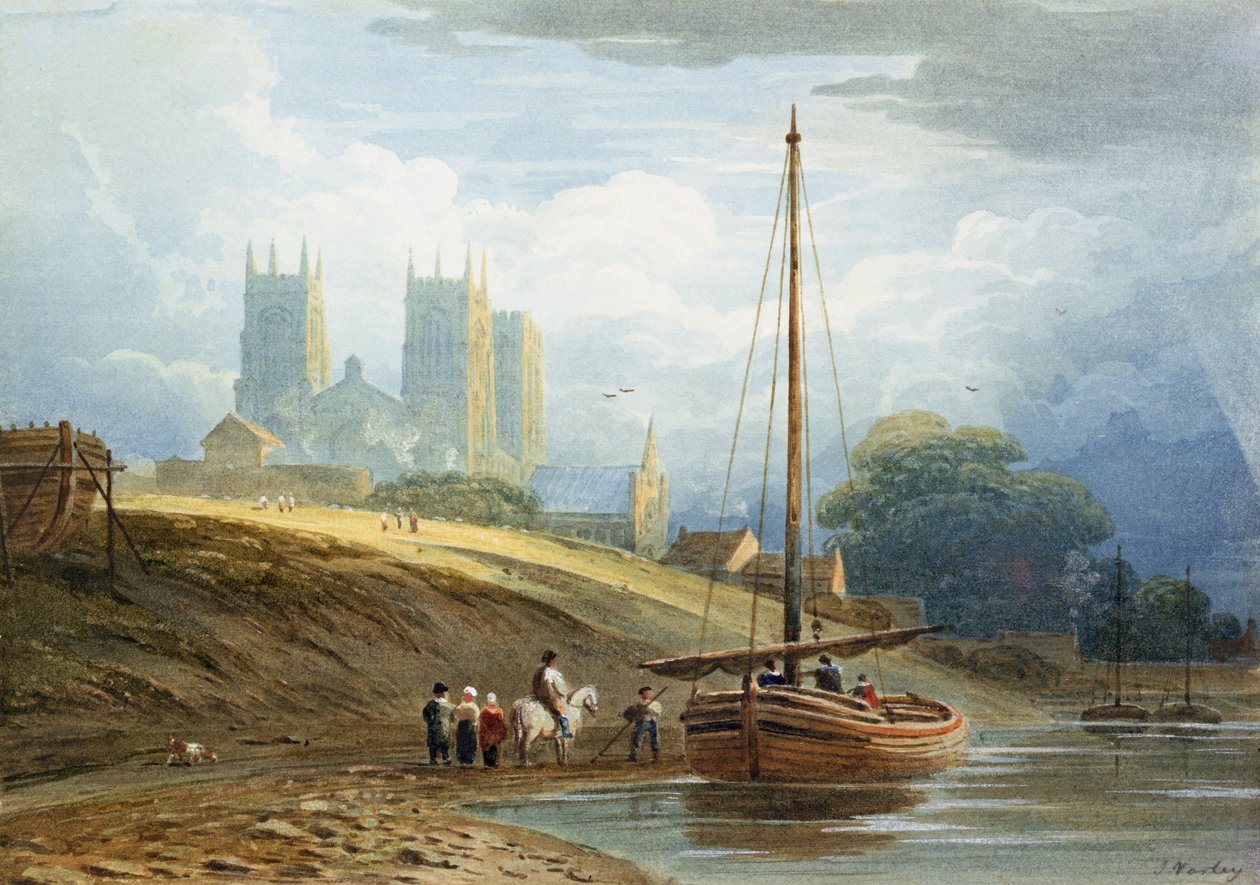 York Minster z blízkosti Ship Builders (wc na papíře) od John Varley
