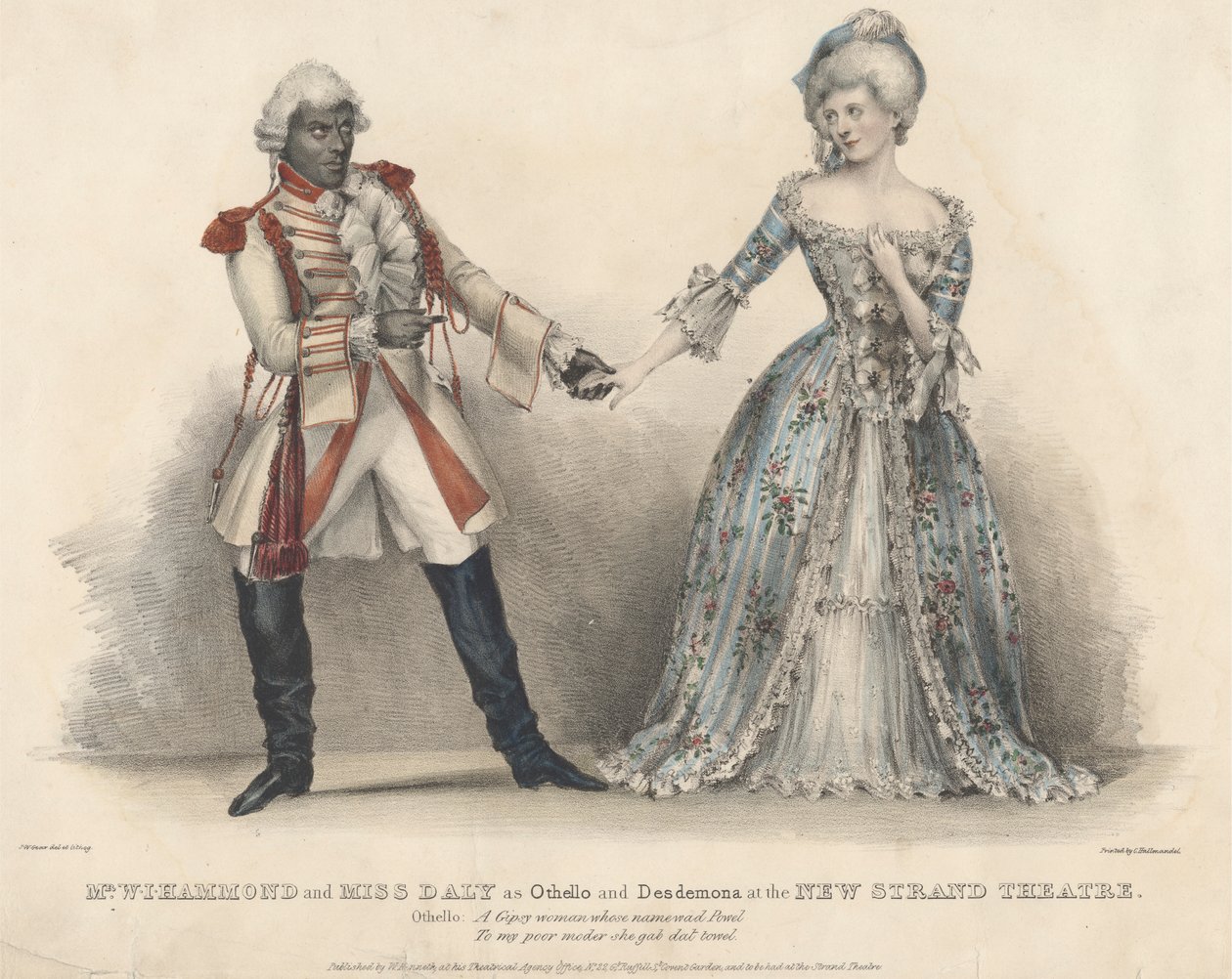 Pan W. J. Hammond a slečna Daly jako Othello a Desdemona v divadle New Strand od John W. Gear
