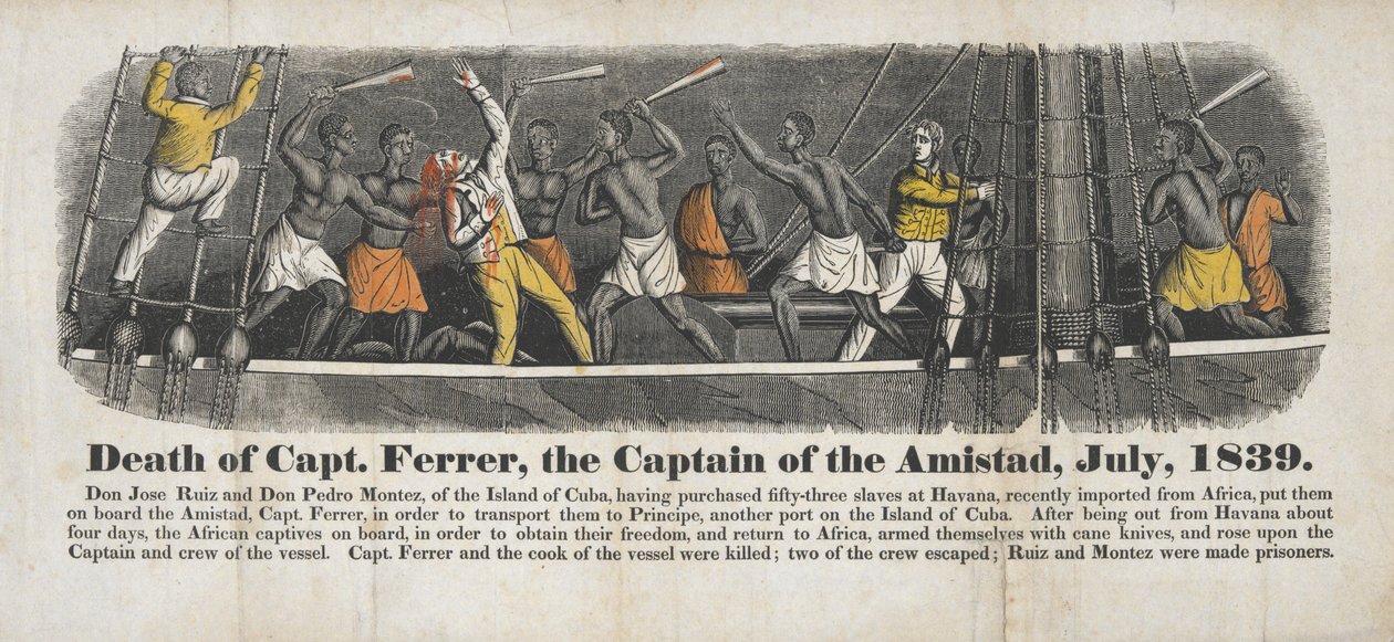 Smrt kapitána Ferrera, kapitána Amistadu, červenec 1839 od John Warner Barber