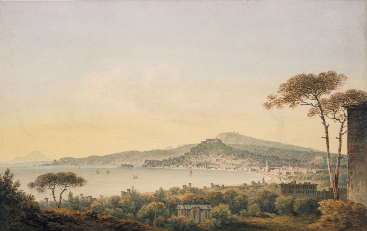 Neapol z vily sira Williama Hamiltona, 1780-1782 od John Warwick Smith