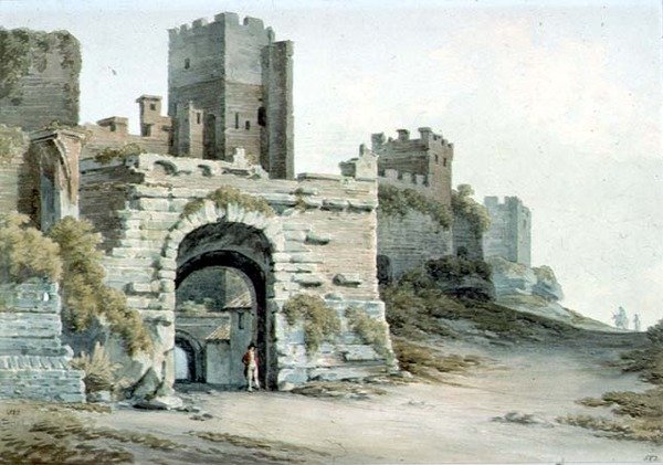 Porta Tiburtina (nyní Porta di San Lorenzo), Řím, vidět uvnitř od John Warwick Smith