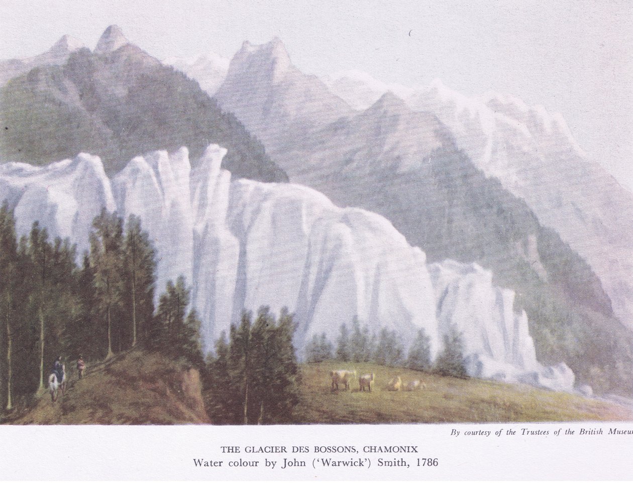 Glacier Des Bossons, Chamonix, z British Adventure vydané Collinsem, 1947 od John Warwick Smith