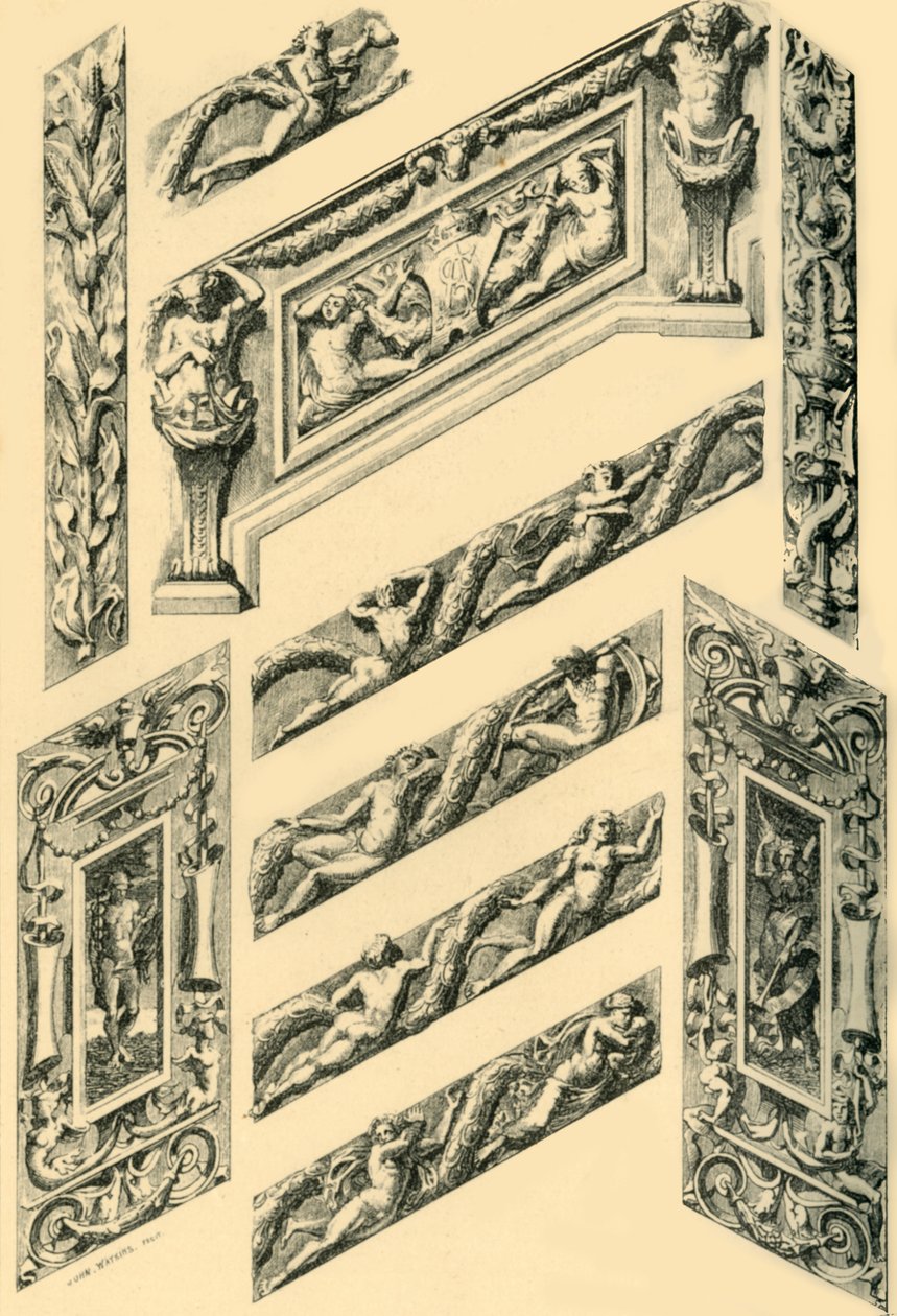 Podrobnosti o dekoraci schodiště, c1870, 1881. od John Watkins