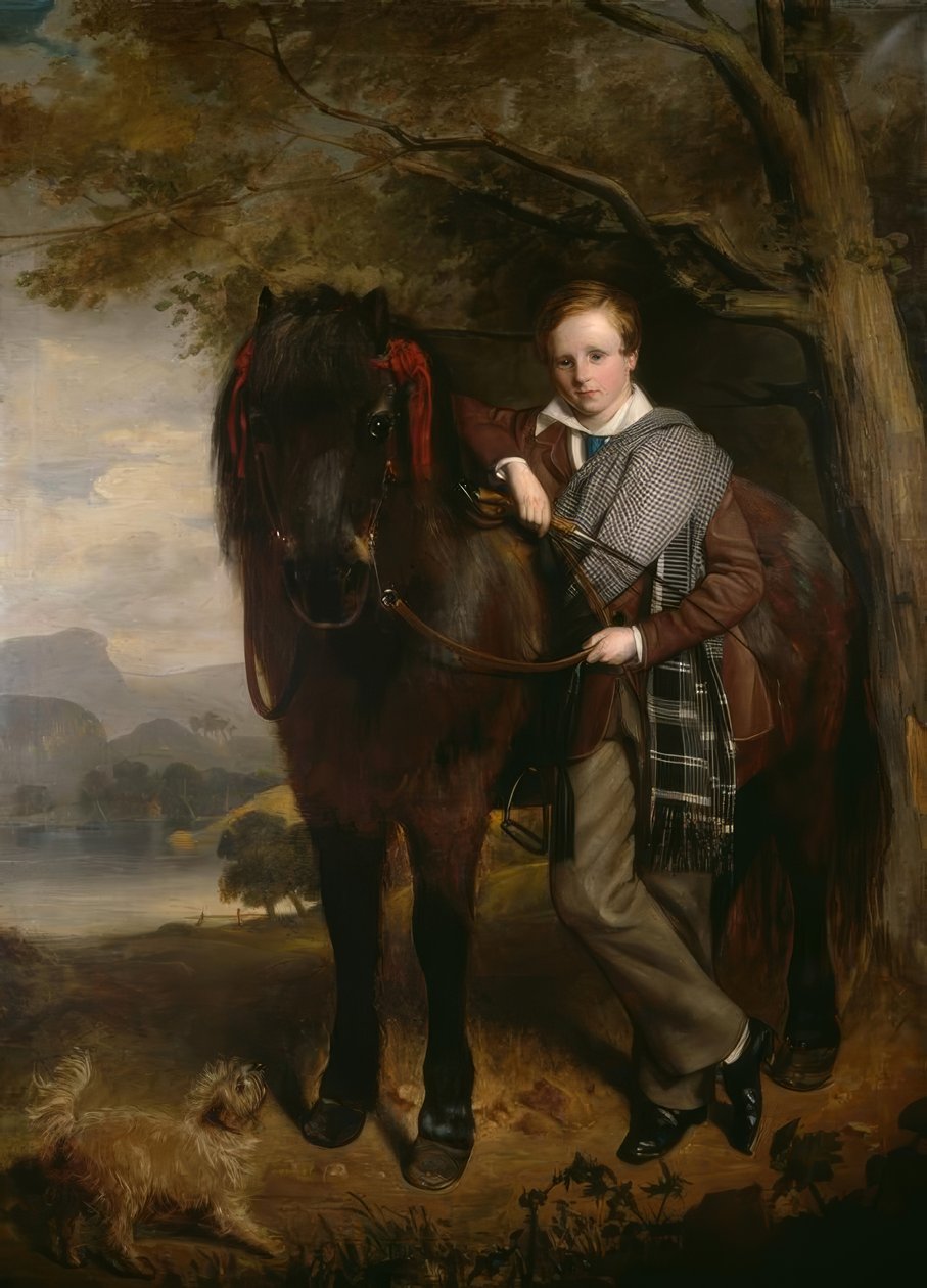 J.W. Gordon, Portrét chlapce s poníkem / obraz, 1849 od John Watson Gordon