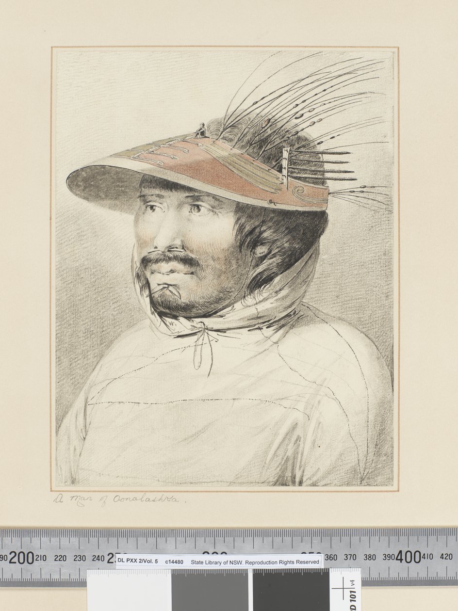 F.28 A Man of Oonalashka, c.1773-84 (akvarel) od John Webber