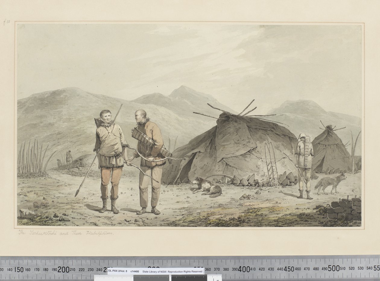 F.31 The Tschuktschi and Their Habitations, c.1773-84 (akvarel) od John Webber