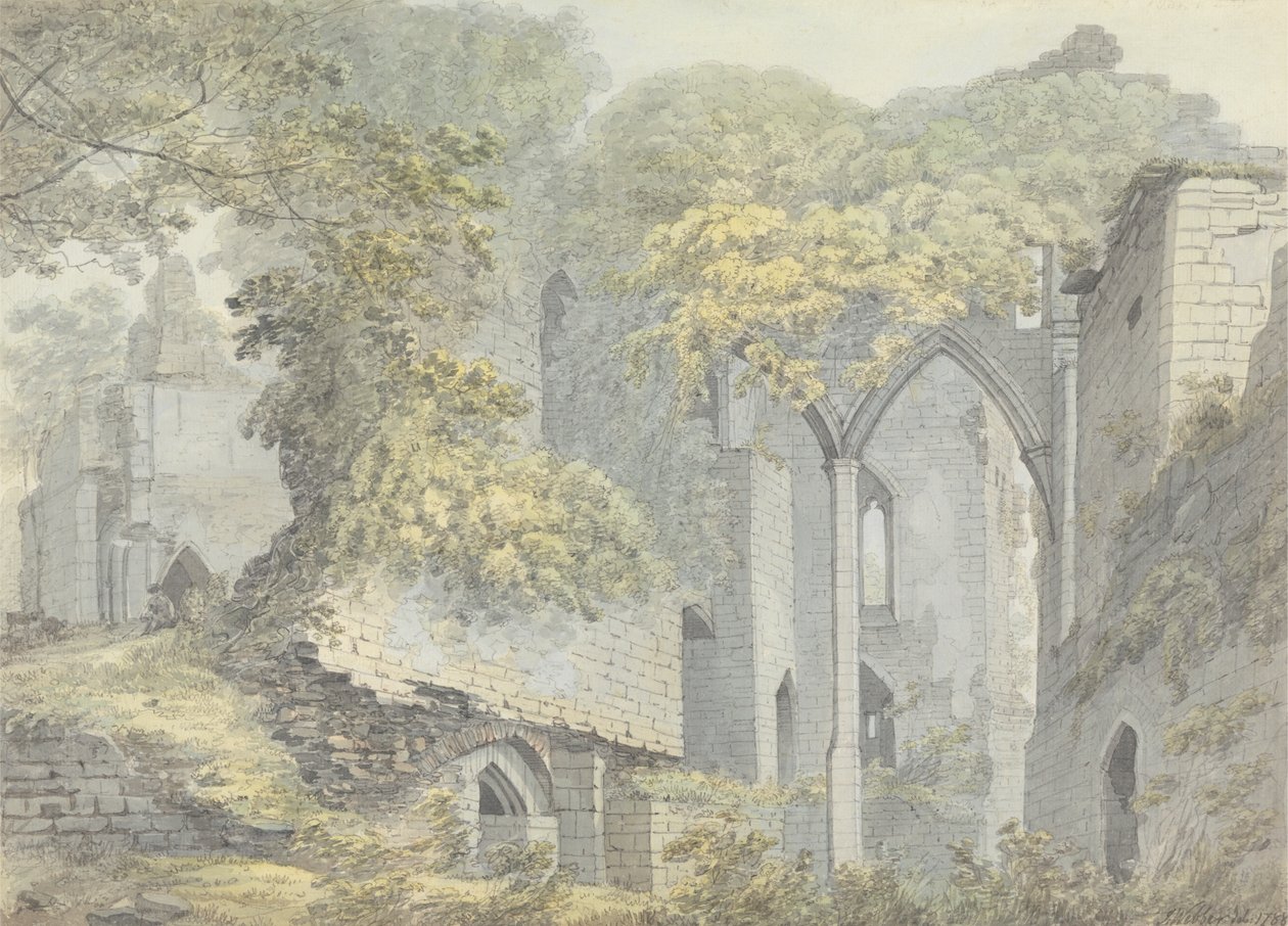 Hrad Goodrich na Wye, Hertfordshire od John Webber