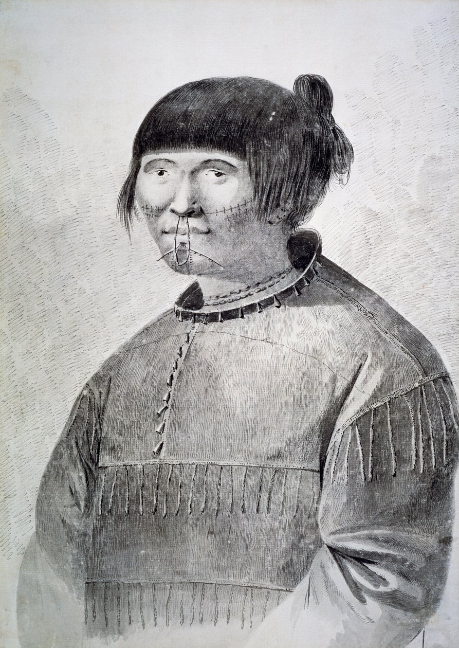 Portrét tetovaného rodáka z ostrova Unalaska od John Webber