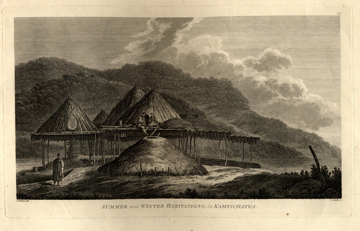 Letní a zimní stanoviště na Kamčatce od plavby do Tichého oceánu, 1785 od John Webber