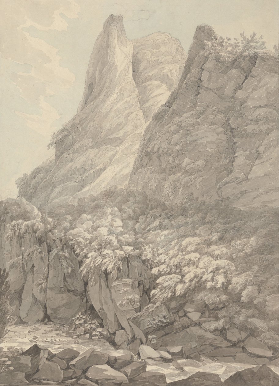 Thurshouse Tor od řeky Manifold, Derbyshire od John Webber
