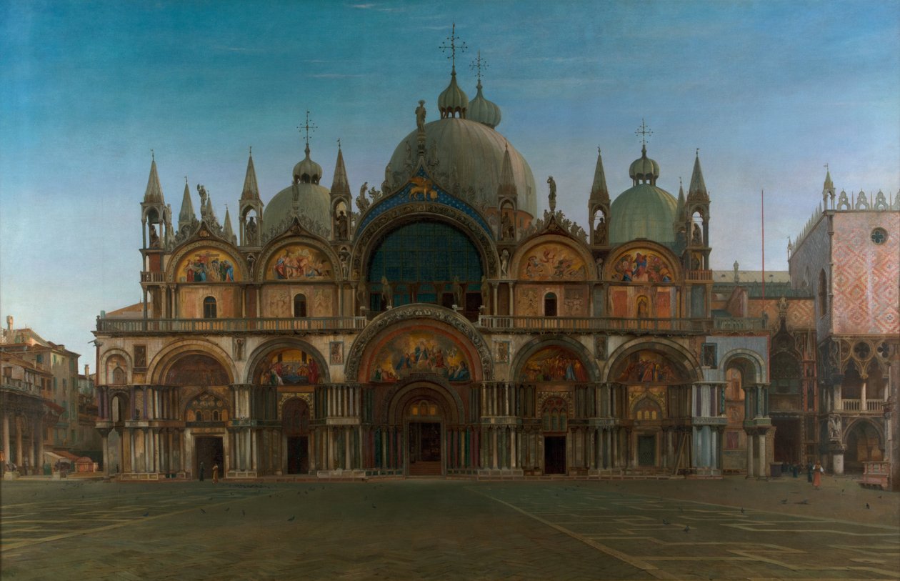 San Marcon basilikan läntinen julkisivu, Venetsia, Italia od John Wharlton Bunney