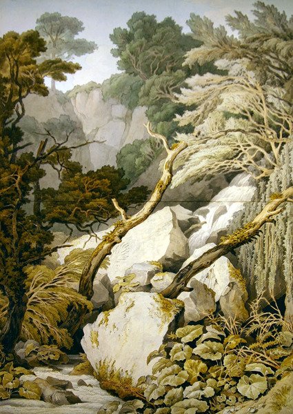 Chudleigh, Devon (tužka a šedá tuš a akvarel na papíře) od John White Abbott