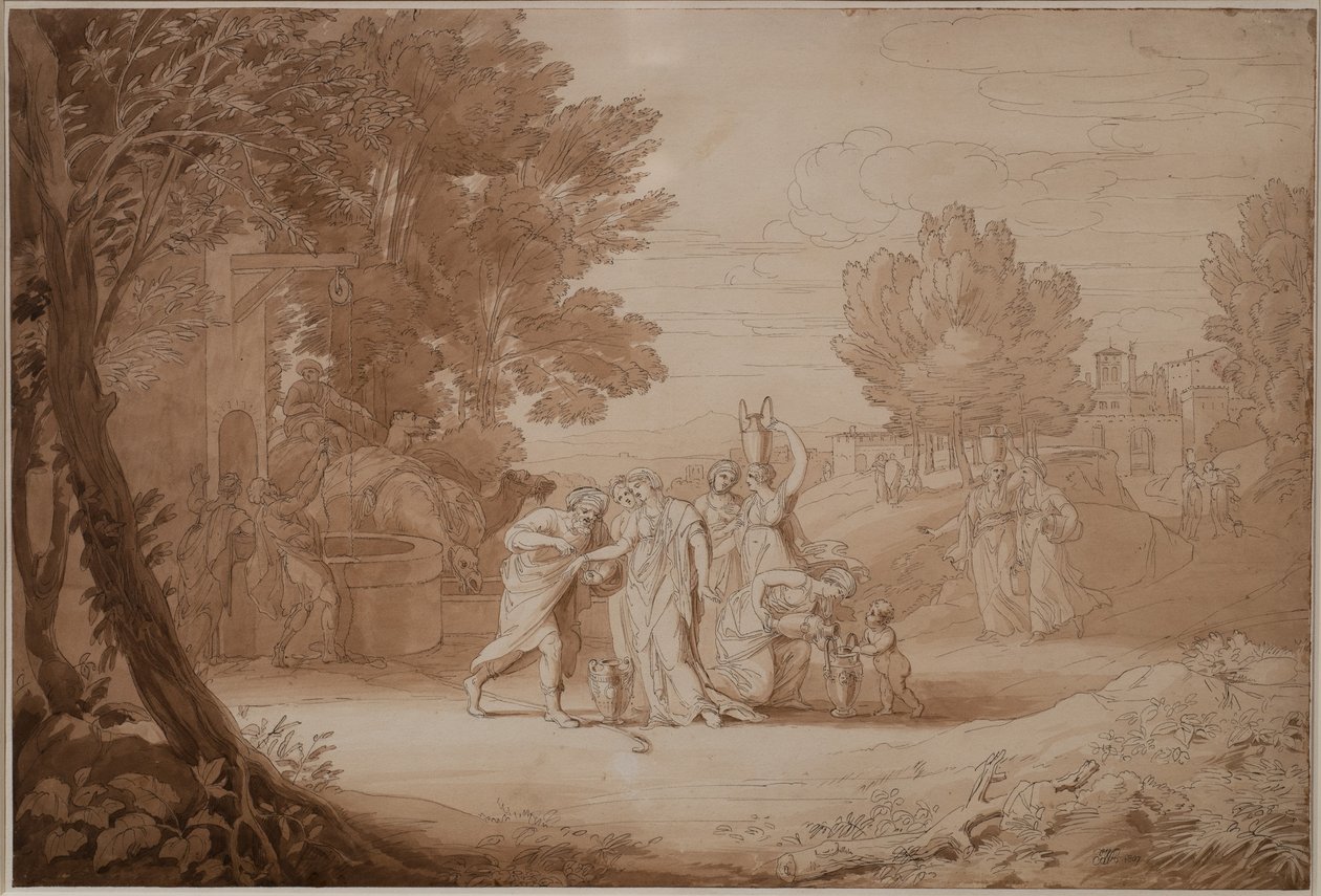 Rebecca u studny, 1807 od John White Abbott