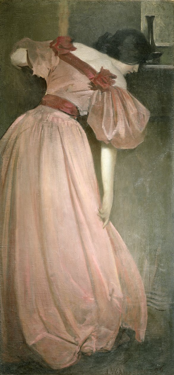 Portrétní studie v růžové (The Pink Gown), 1896 od John White Alexander