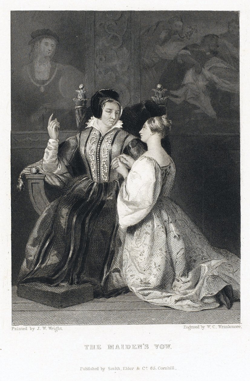 Přísaha služebníka odkazuje na stejnojmenný příběh. od John William (after) Wright