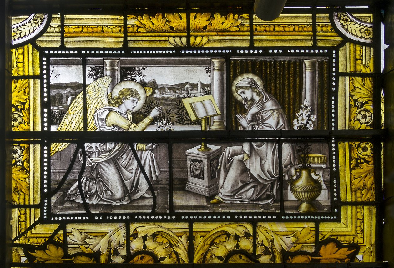 Oxford, Trinity College, James Powell & Sons, John William Brown (1842-1928), The Annunciation, 1885 od John William Brown