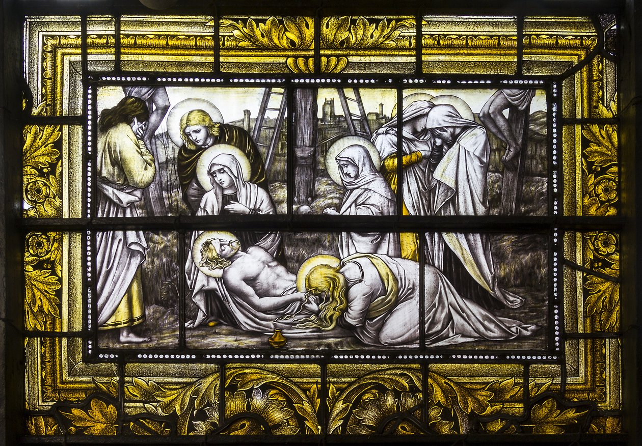 Oxford, Trinity College, James Powell & Sons, John William Brown (1842-1928), The Deposition, 1885 od John William Brown