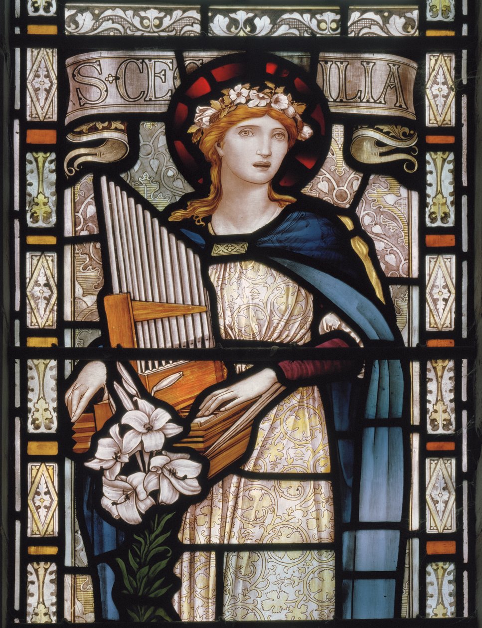 St Cecilia, 1890 (vitráže) od John William Brown