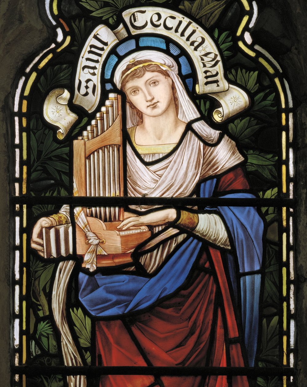 St Cecilia, Lady Chapel Window, cca 1885 (vitráže) od John William Brown