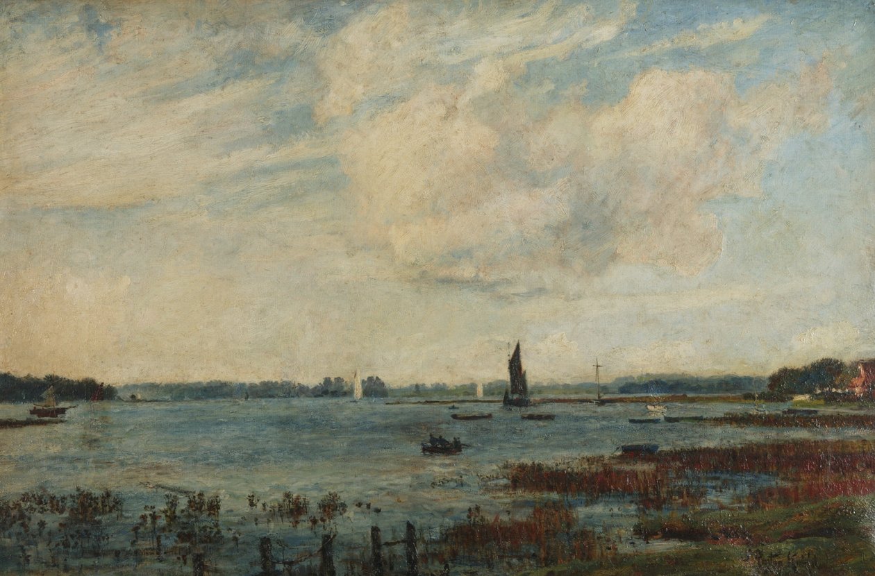 Tidal Breeze, Gosport, Hampshire (olej na plátně) od John William Buxton Knight