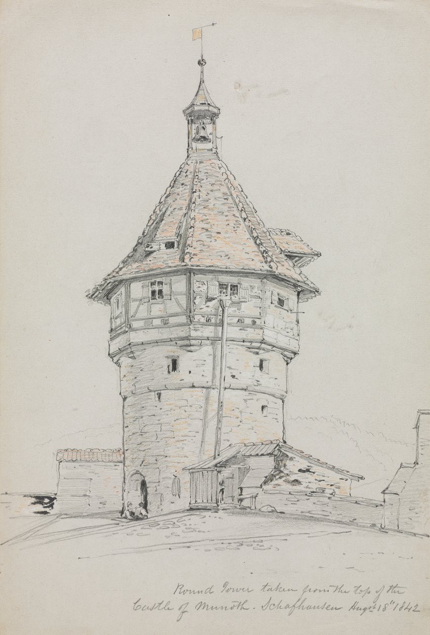 Kulatá věž, hrad Munot, Schaffhausen, Švýcarsko od John William Casilear