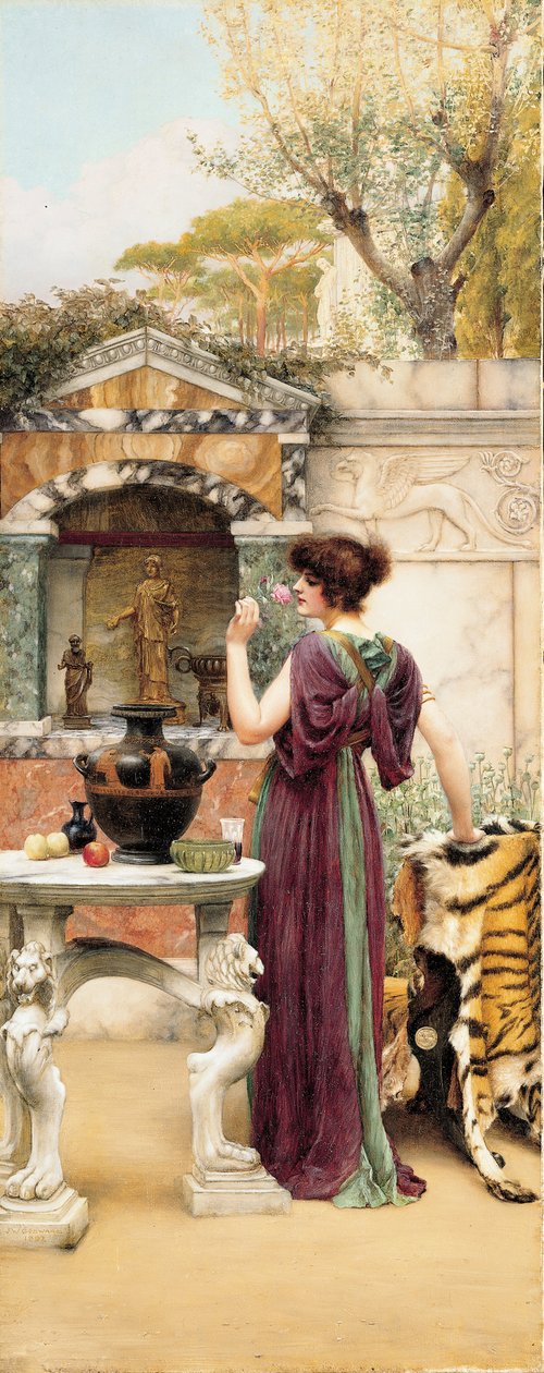 V zahradní svatyni v Pompejích od John William Godward